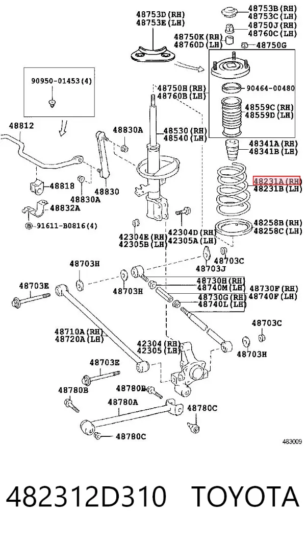 Задні пружини 482312D310 Toyota