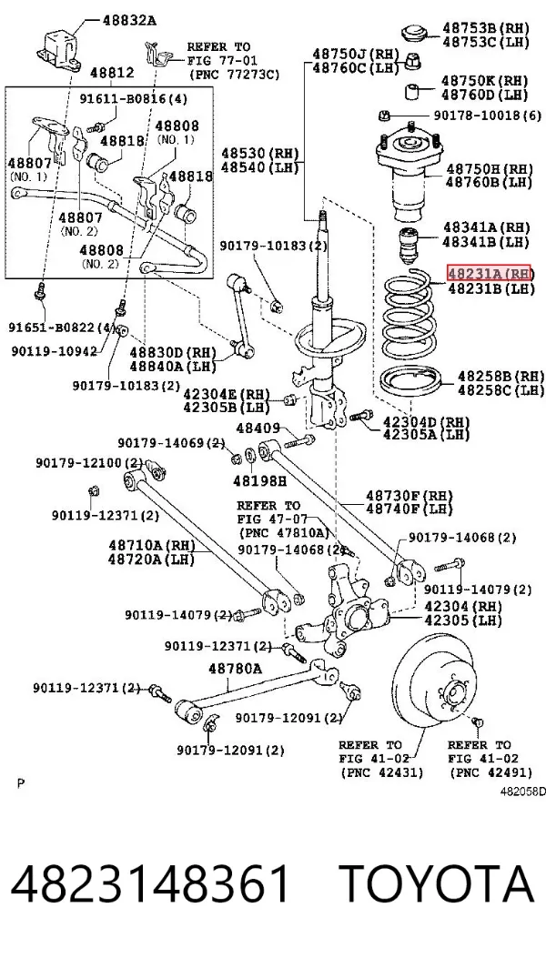 Задні пружини 4823148361 Toyota
