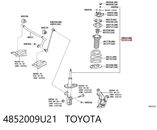 Амортизатора передній лівий 4852009U21 Toyota