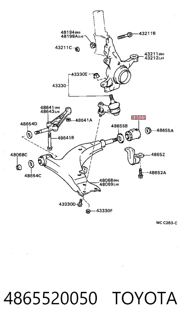 Сайлентблок переднього важеля 4865520050 Toyota