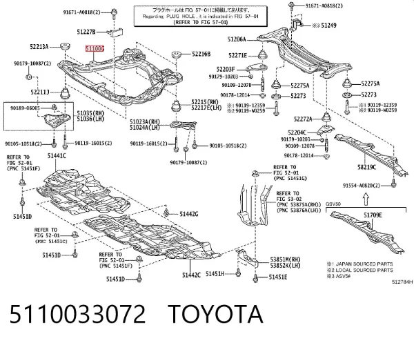Підрамник передній 5110033072 Toyota