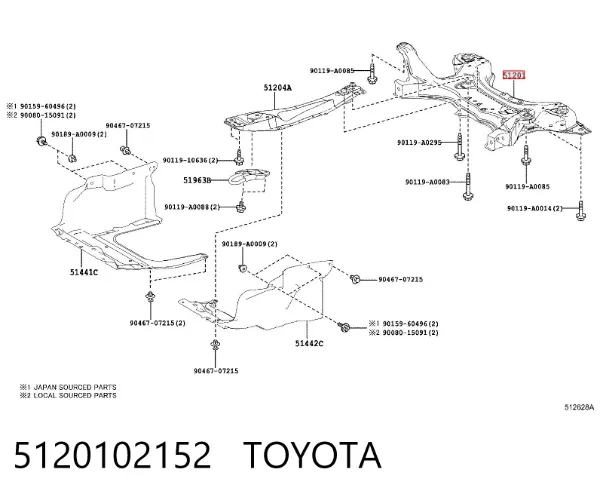 Підрамник передній 5120102152 Toyota