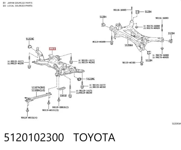 Підрамник передній 5120102300 Toyota