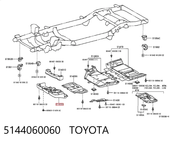 Захист двигуна 5144060060 Toyota