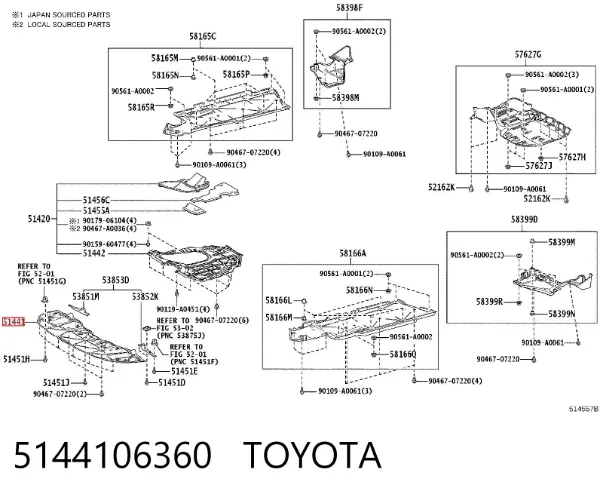 Захист двигуна 5144106360 Toyota