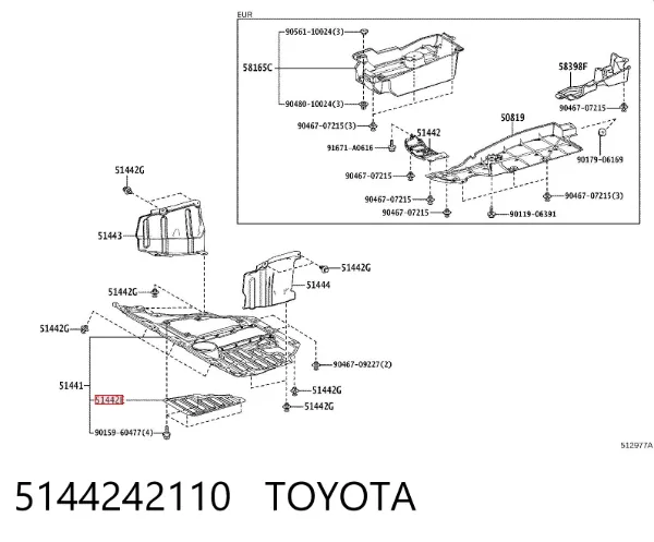 Захист двигуна задній 5144242110 Toyota