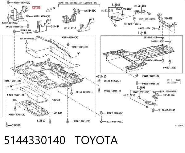 Захист двигуна, правий 5144330140 Toyota