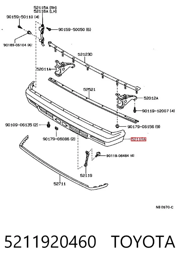 Передній бампер 5211920460 Toyota