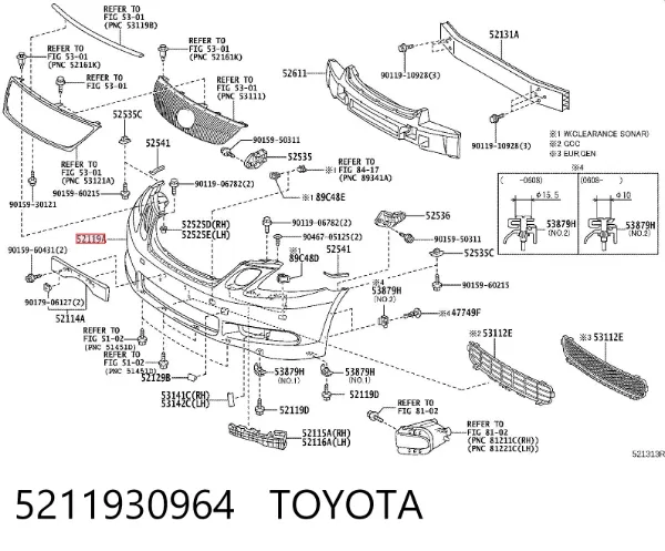 Передній бампер 5211930964 Toyota