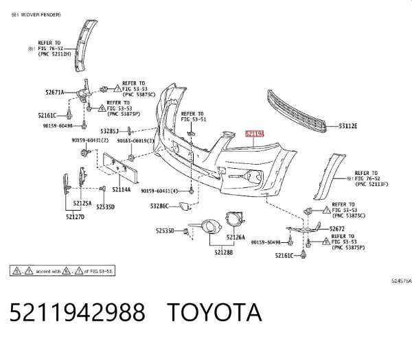 Передній бампер 5211942988 Toyota