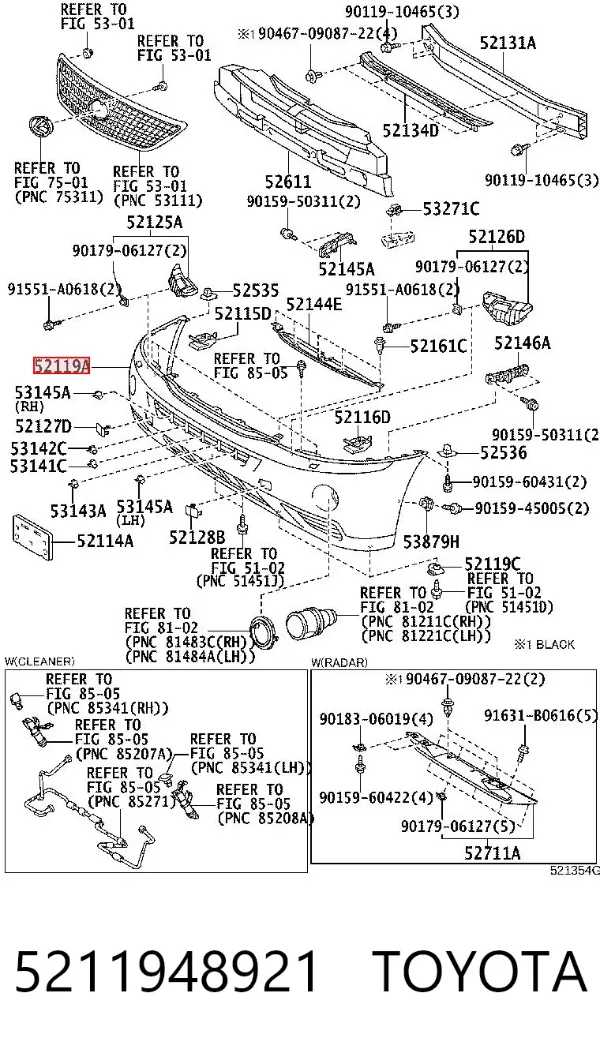 Передній бампер 5211948921 Toyota
