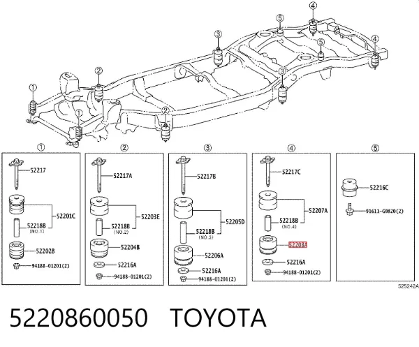 Подушка рами (кріплення кузова) 5220860050 Toyota