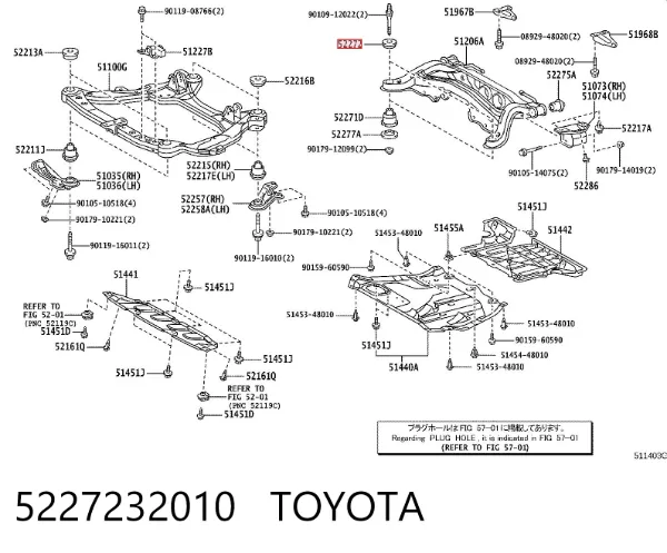 Сайлентблок задньої балки 5227232010 Toyota