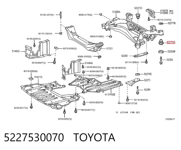 Сайлентблок задньої балки 5227530070 Toyota