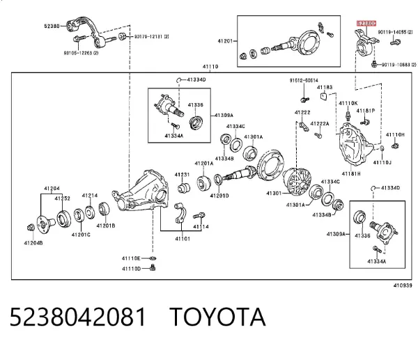 Кронштейн/траверса заднього редуктора, задня 5238042081 Toyota