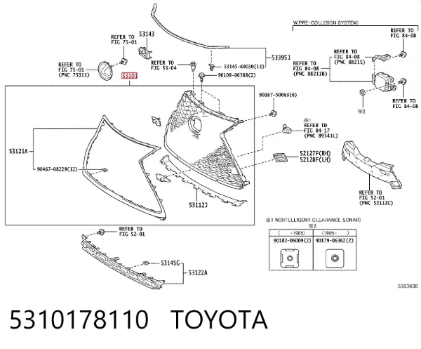 Решітка радіатора 5310178110 Toyota