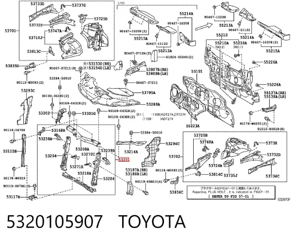 Рамка радіатора 5320105907 Toyota