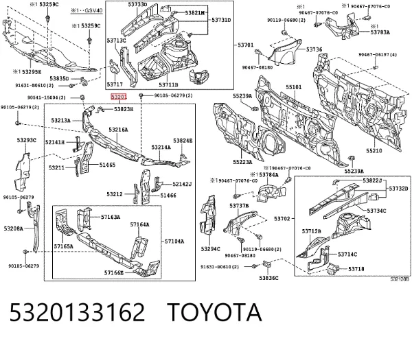 Рамка радіатора 5320133162 Toyota