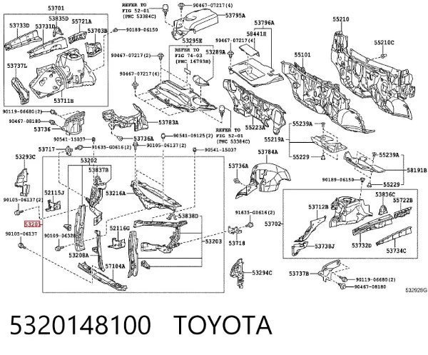 Рамка радіатора 5320148100 Toyota