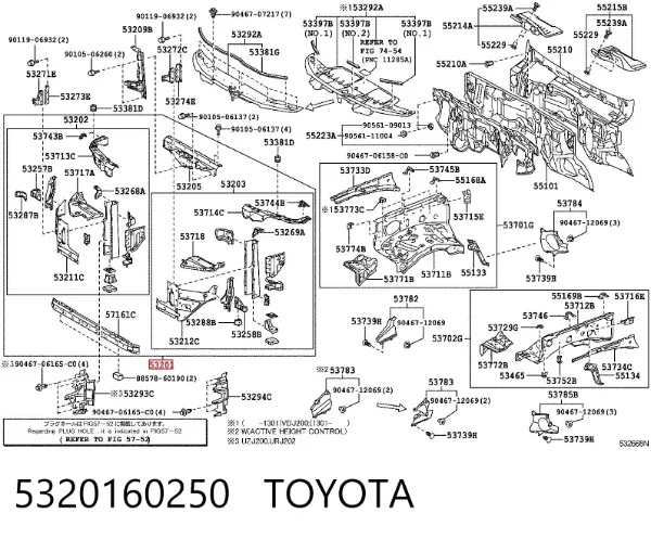 Рамка радіатора 5320160250 Toyota
