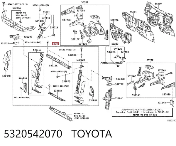 Рамка радіатора 5320542070 Toyota