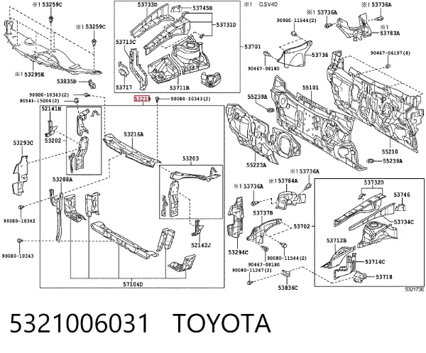 Рамка радіатора 5321006031 Toyota
