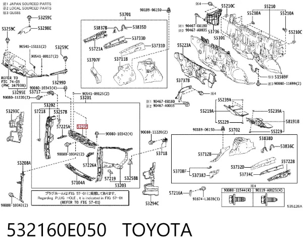  532160E050 Toyota