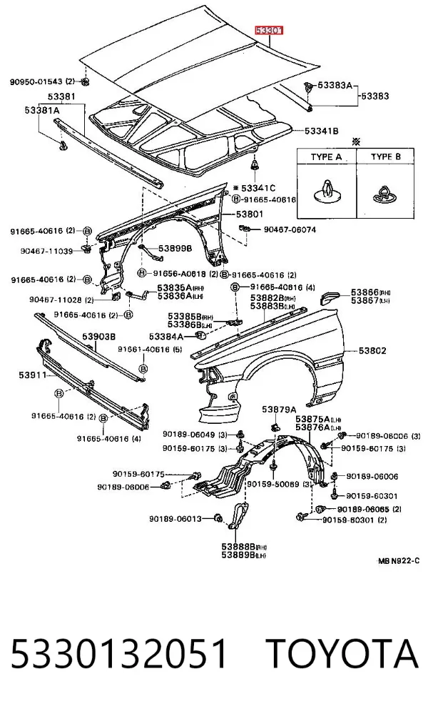 Капот 5330132051 Toyota