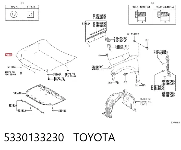 Капот 5330133230 Toyota