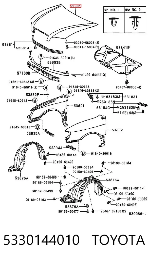 Капот 5330144010 Toyota