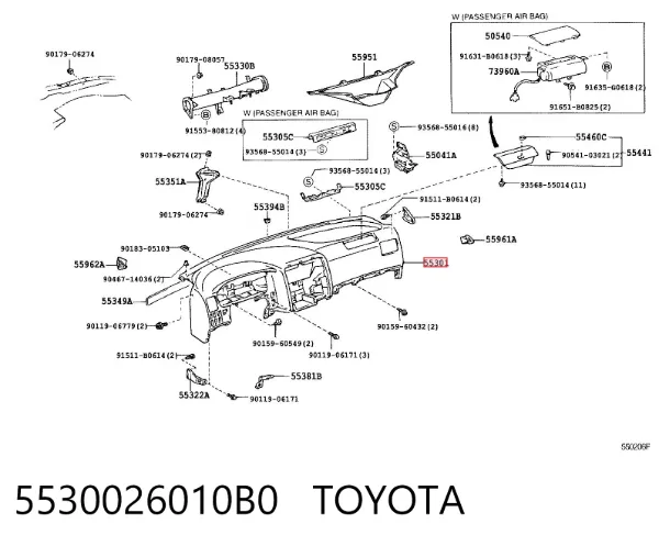 Панель приладів торпеди 5530026010B0 Toyota