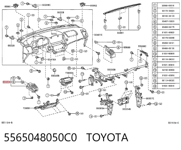  5565048050C0 Toyota