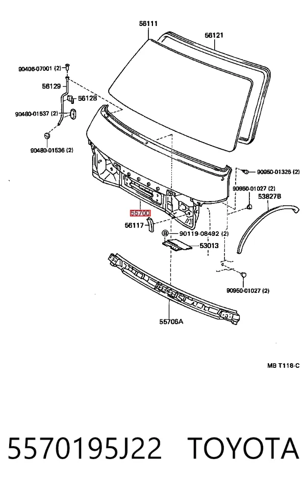 Капот 5570195J22 Toyota