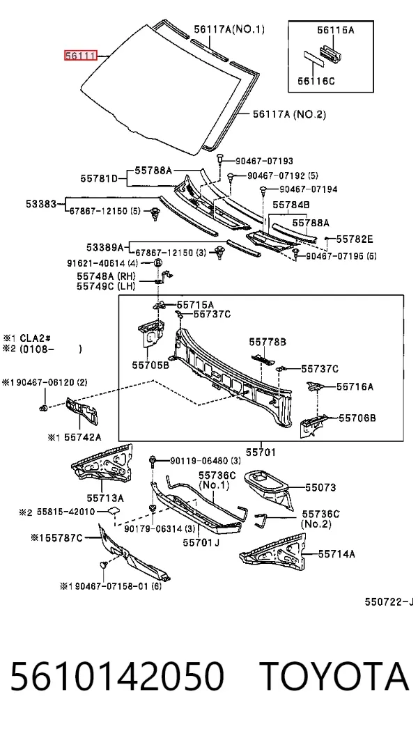 Лобове скло 5610142050 Toyota