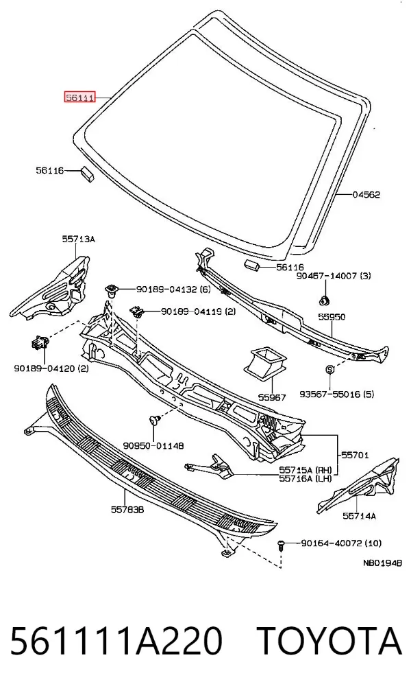 Лобове скло 561111A220 Toyota
