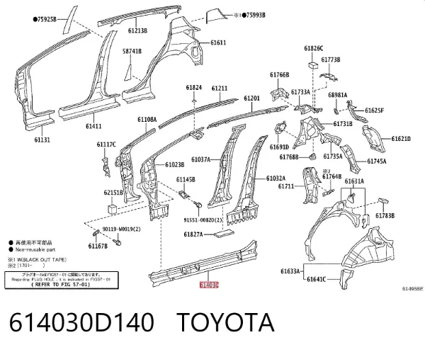  614030D140 Toyota