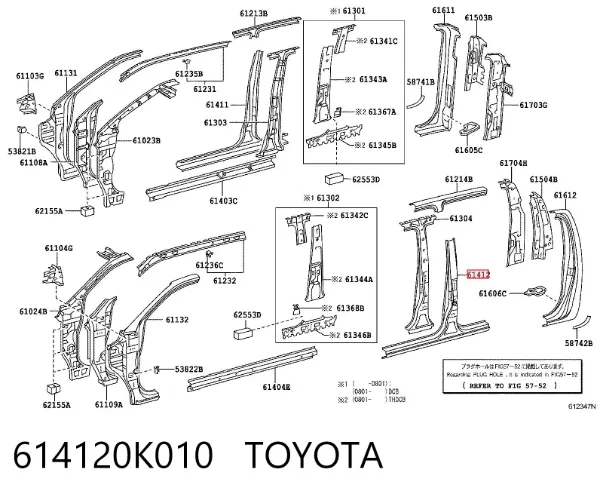 Поріг зовнішній лівий 614120K010 Toyota