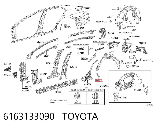 Арка крила заднього правого 6163133090 Toyota