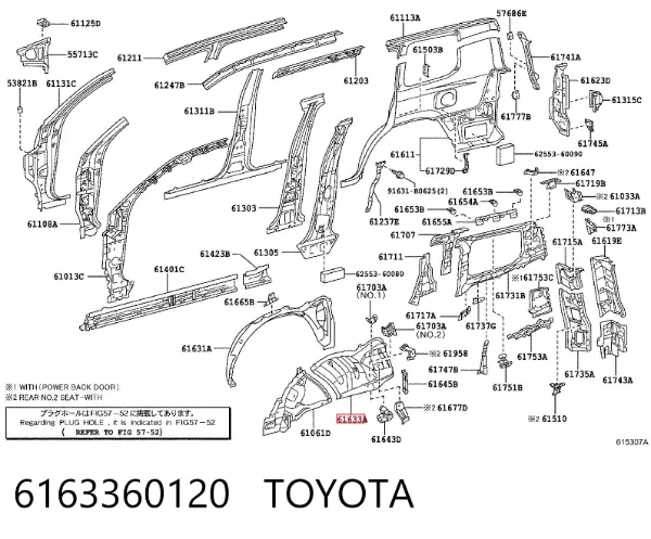 Арка крила заднього правого 6163360120 Toyota