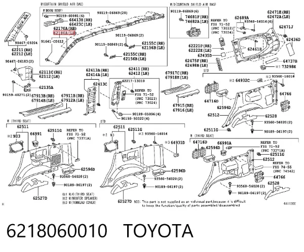 Подушка безпеки, збоку, ліва, AIRBAG 6218060010 Toyota