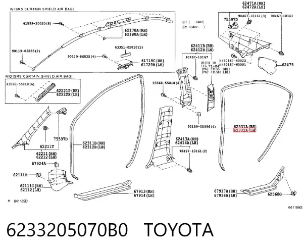  6233205070B0 Toyota
