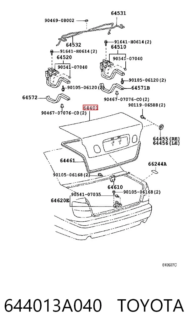 Кришка багажника 644013A040 Toyota