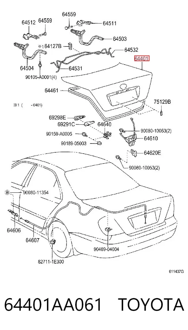 Кришка багажника 64401AA061 Toyota