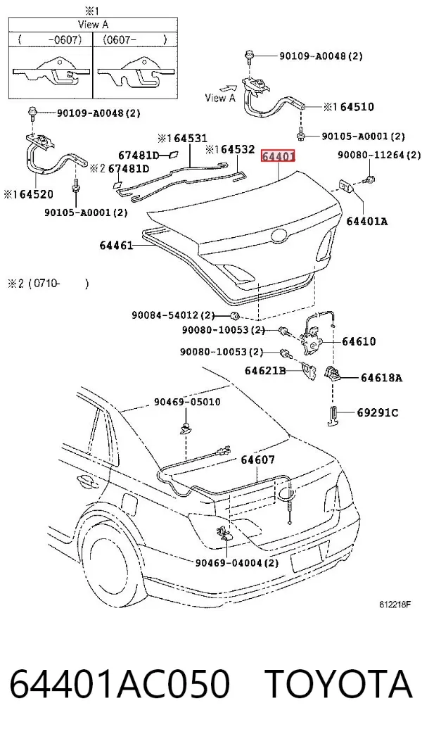 Кришка багажника 64401AC050 Toyota