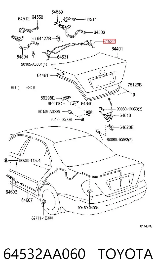 Амортизатор багажника 64532AA060 Toyota