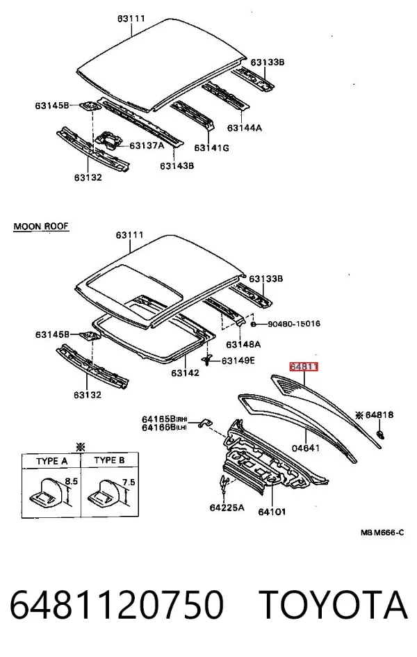 Заднє скло 6481120750 Toyota