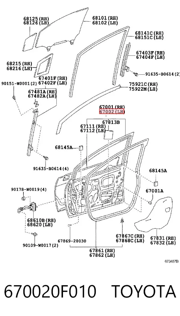 Двері передні ліві 670020F010 Toyota