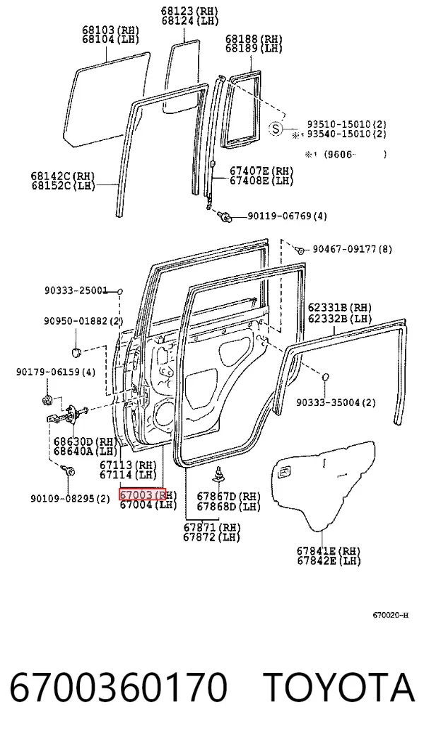 Двері задні, праві Toyota Land Cruiser 90