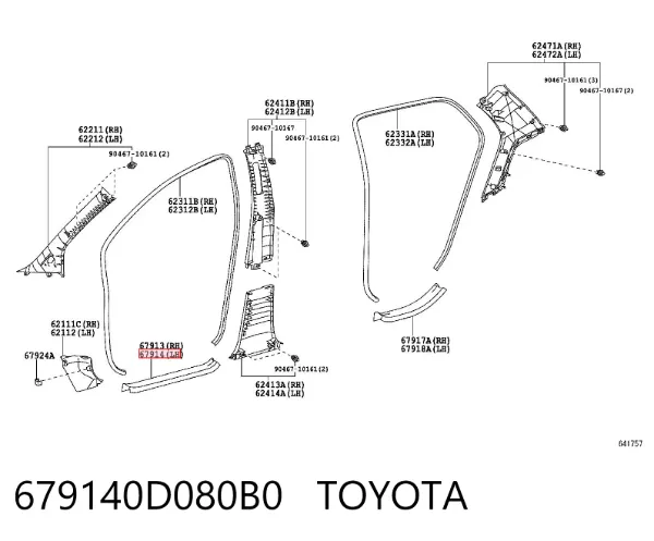  679140D080B0 Toyota