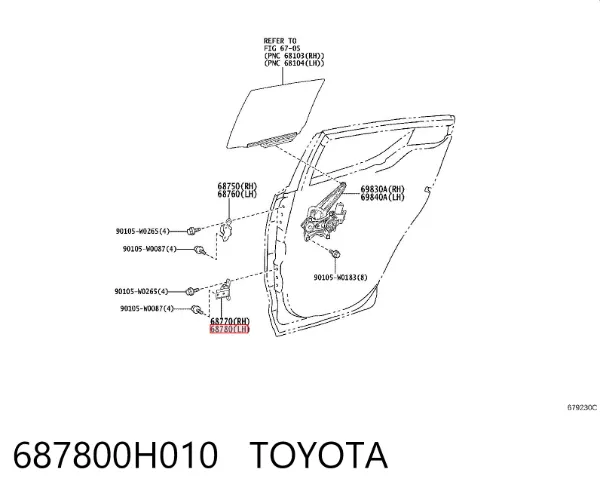 Петля заднтої двері, лівої 687800H010 Toyota